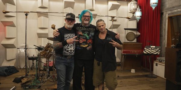 R Scott Sandberg, Shaun Mason, and Josh Rosenfeld stand together at Cherokee Studio right after fini