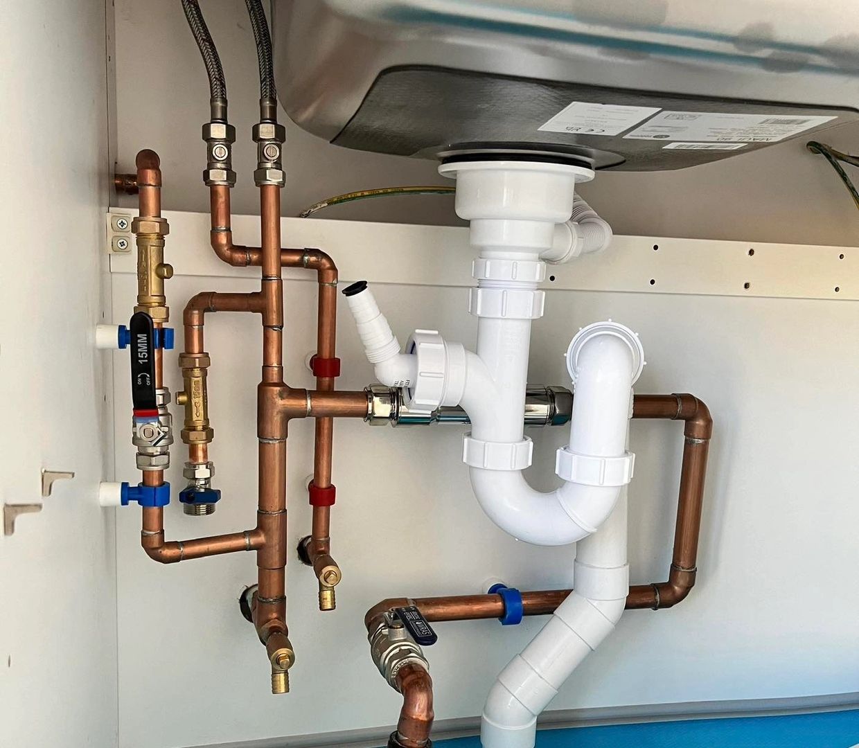Repiped plumber installed sink pipework in Tiptree, Essex
