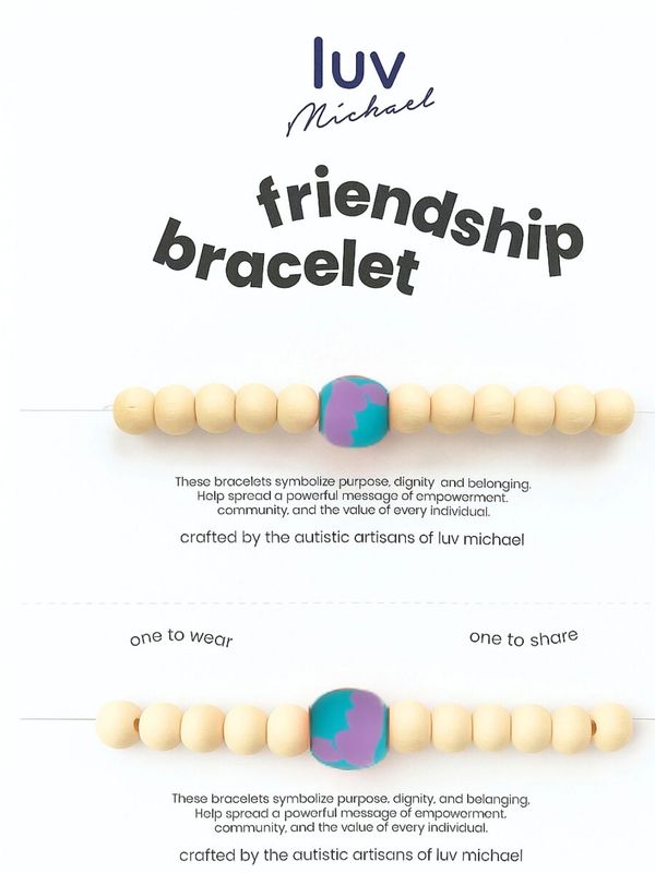 Luv Michael friendship bracelets symbolizing empowerment and community.