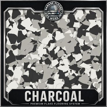 Charcoal premium flake flooring system sample.