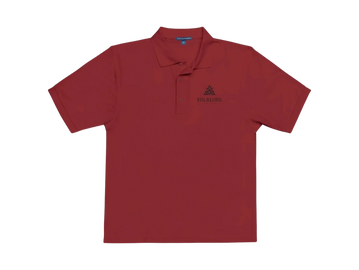 Folklore Decem Unisex Embroidered Polo Shirt - Casual Everyday Wear red logo in upper left of chest