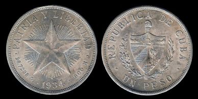 1934 Cuban Star Peso