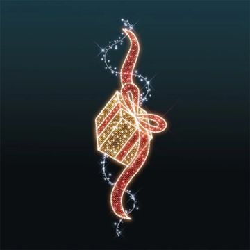 Pacco Regalo con Nastro Rosso Luminoso. Luminarie Natalizie
