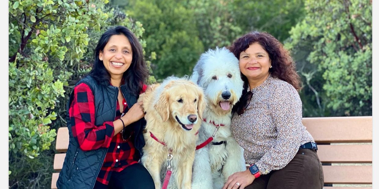 Purvi & Ruchi with Oreo & Nessie