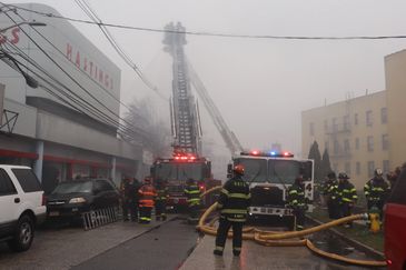 Freeport FD 5Th Alarm Building Fire at 30 Commercial Street 4/1/23 and it was a private ambulance co