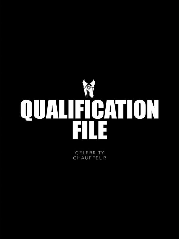 Black cover with the words 'Qualification File' and a tie graphic.