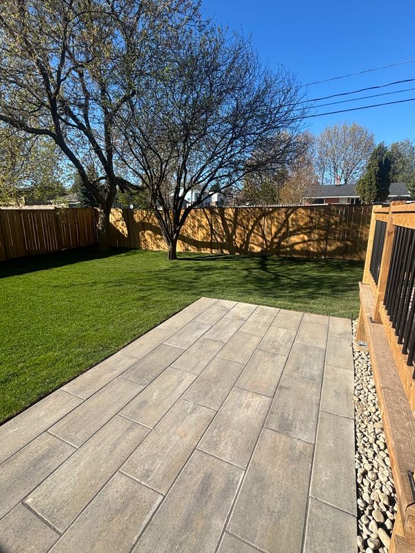 patio, interlock, interlocking, sod