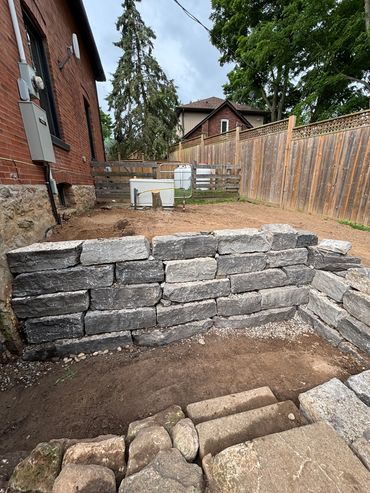 armour stone, retaining wall, landscaping