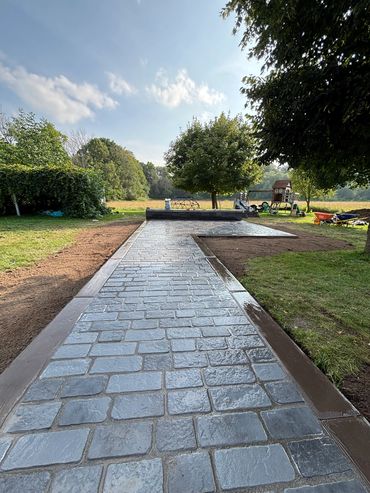 walkway, patio, interlock, interlocking, soil, landscaping