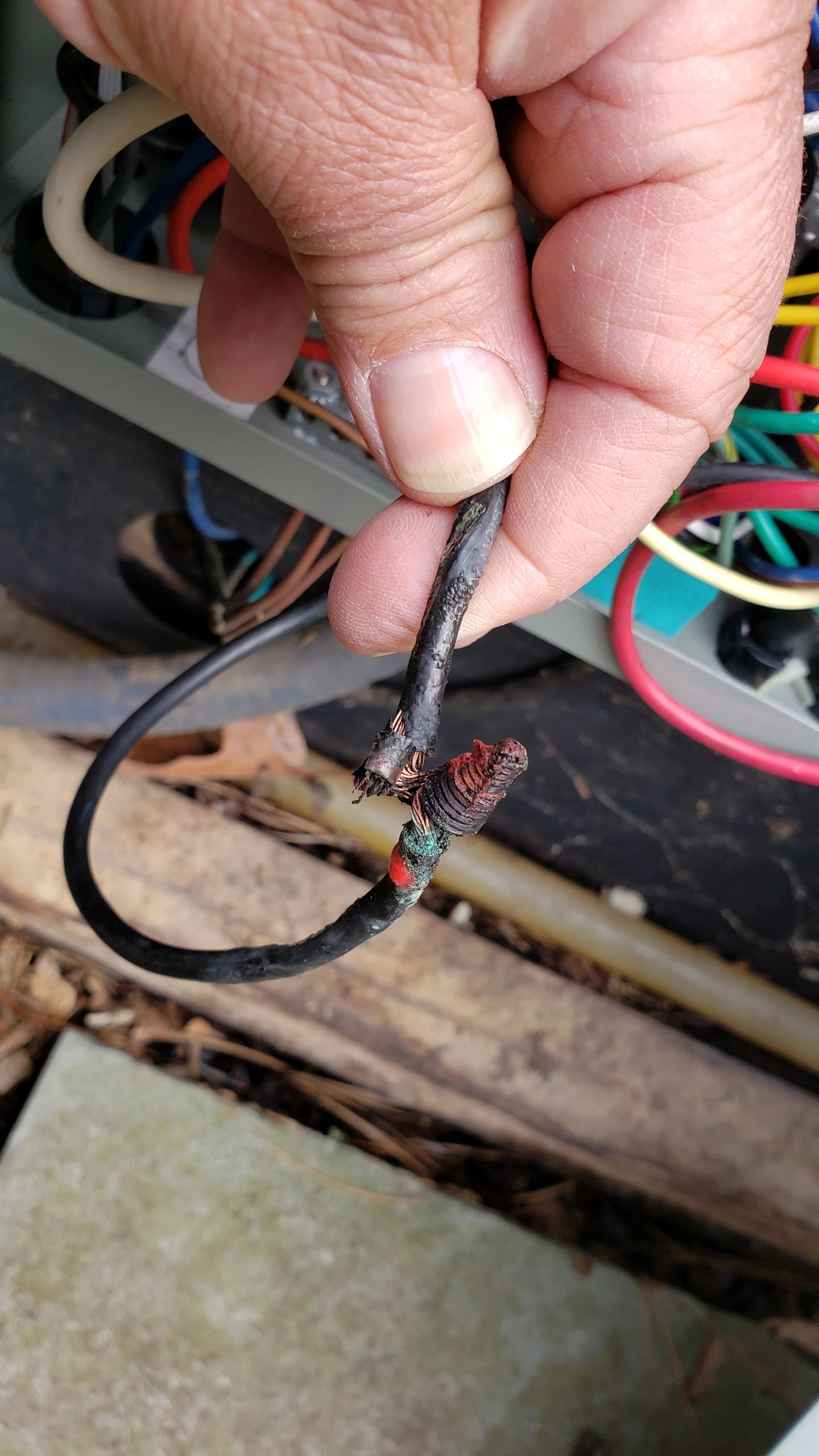 Broken hot tub heater wire 