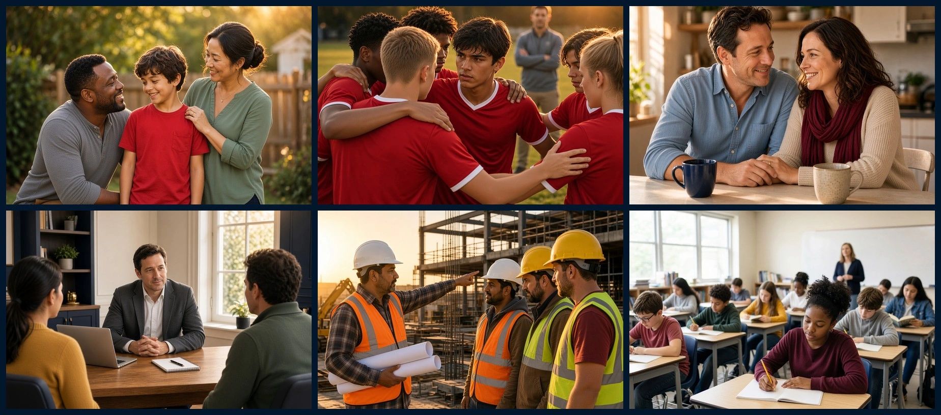Families, athletes, couples, coworkers, builders and students
