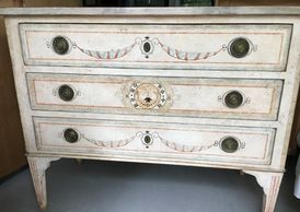 Niermann Weeks Swan Chest.  Louis ring pulls-brass. Faux marble top. Retail $10,400. Our price $4300