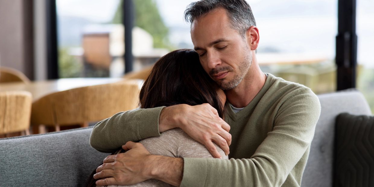 Grieving couple 