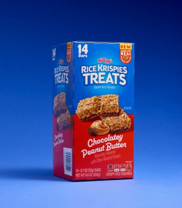 Box of Kellogg's Rice Krispies Treats Chocolatey Peanut Butter bars.