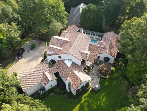 Forehand Construction Group Tile Roofing Installation Aerial View