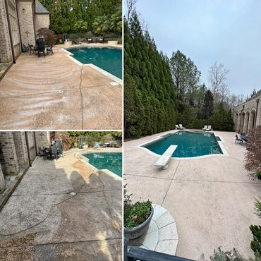 Pressure Washing a Pool Deck and Patio