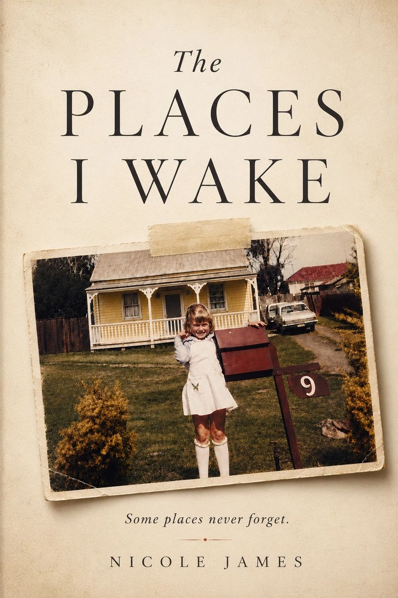Book cover of The Places I Wake by Nicole James.