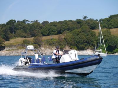 Image: the RIB Harbinger on the Helford River, Falmouth
