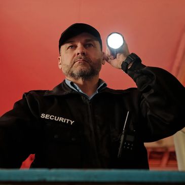 a security guard checking fire onsite