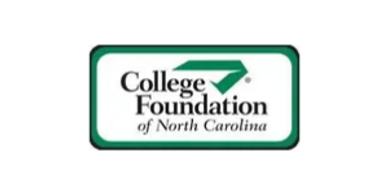 Logo of College Foundation of North Carolina with a green checkmark.