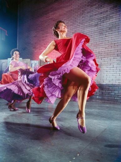 Photo of Chita Rivera dancing - from in the American classic movie West Side Story in 1957