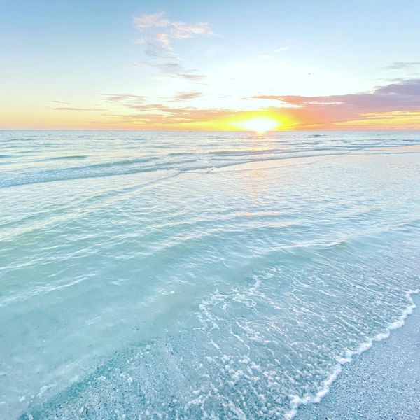 A golden sunset on Siesta beach