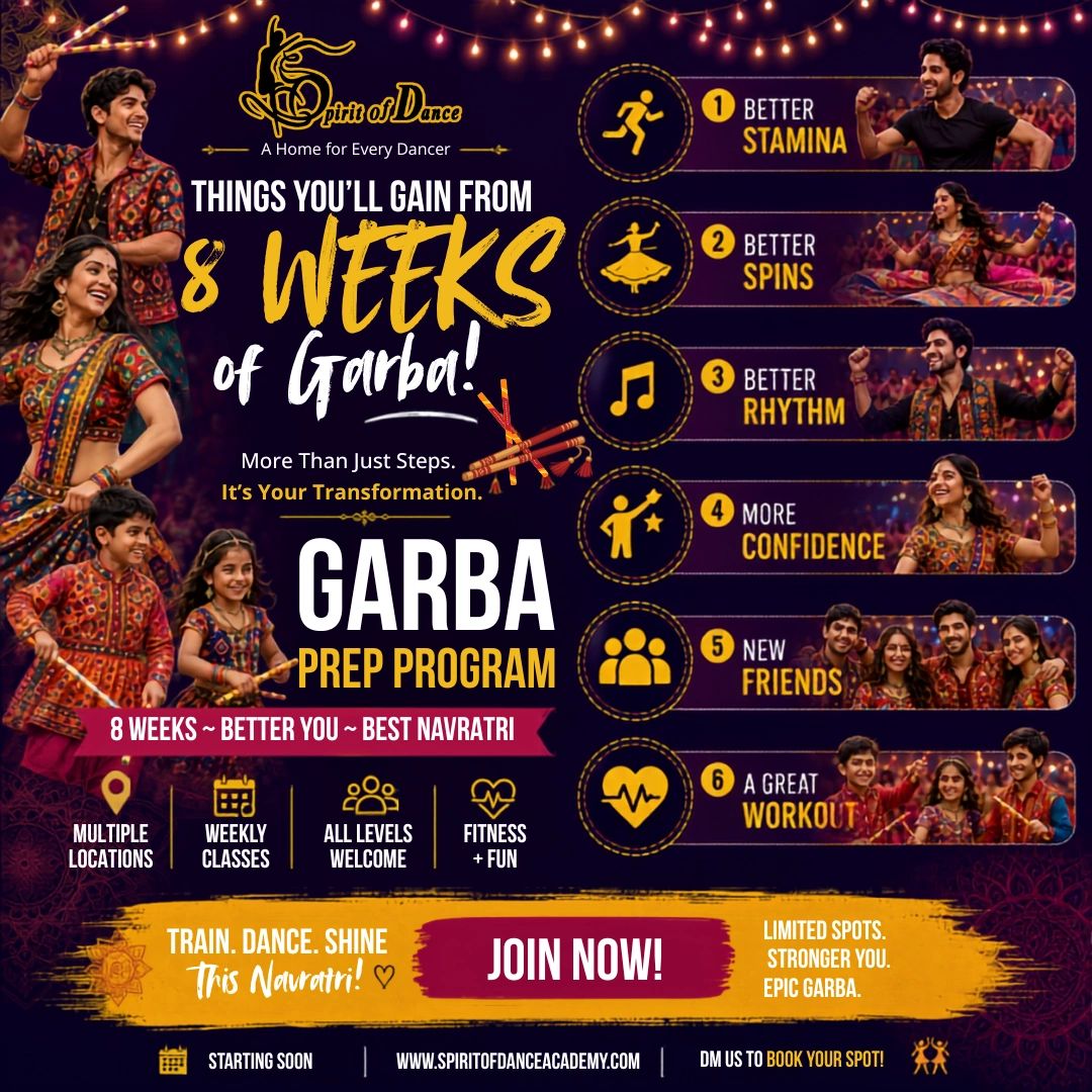 Garba prep program offering fitness, confidence, and friendships in 8 weeks.