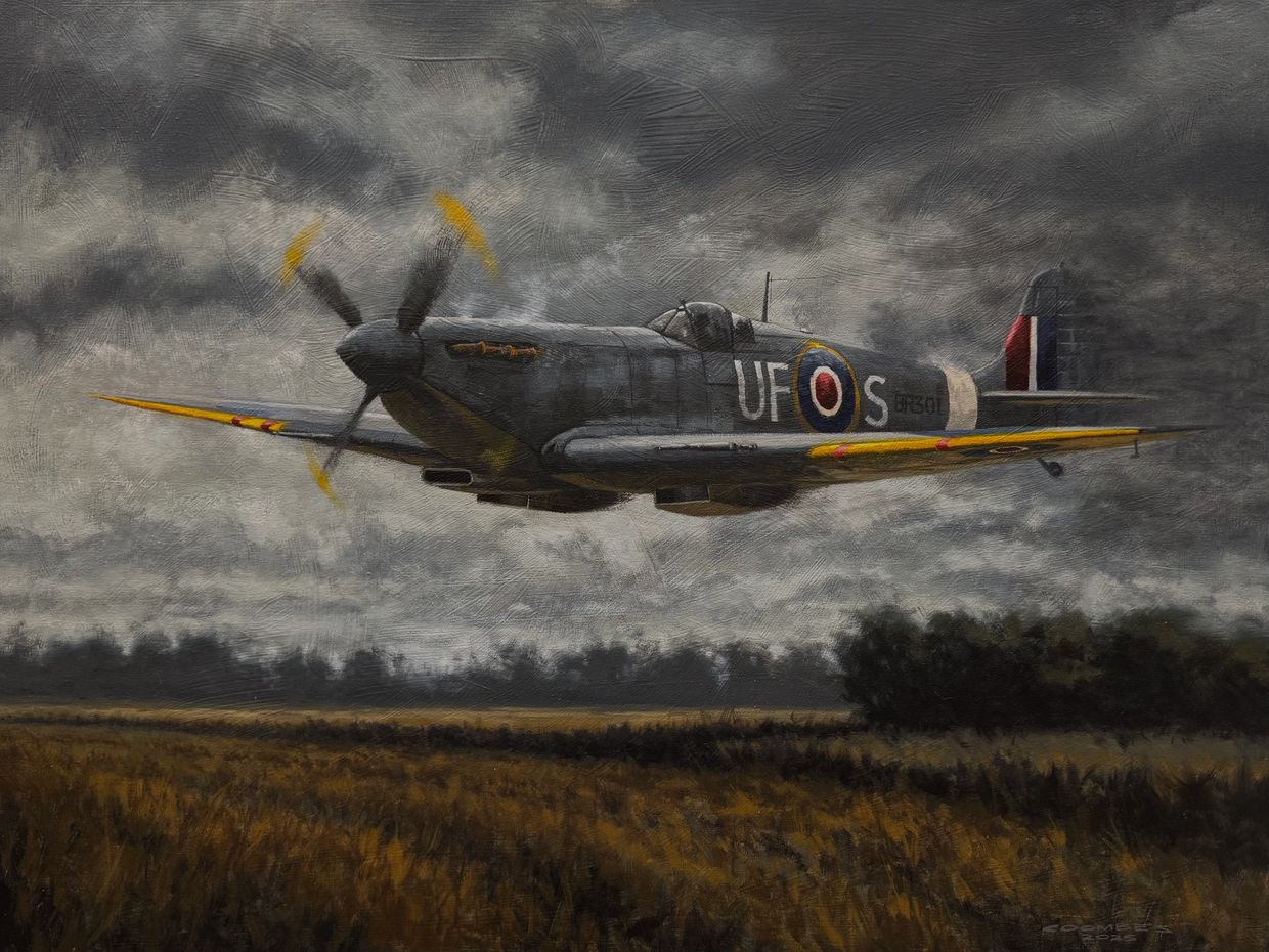 This painting is my tribute to George “Buzz” Beurling—Canada’s top fighter ace of WWII,