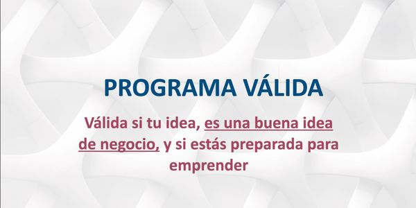 Programa para validar ideas de negocio y preparar para emprender.
