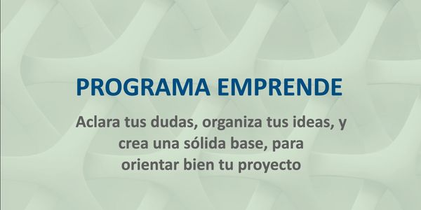 Frase sobre el programa Emprende para organizar ideas y proyectos.