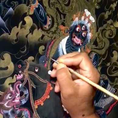  Delicate Gold pattern/design on the robe of Palden Lhamo