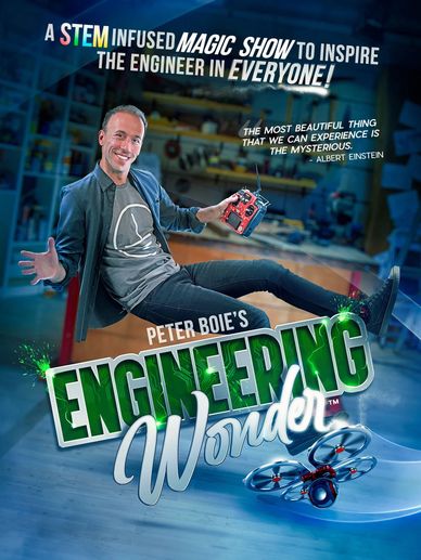 Engineering Wonder poster. An educational STEM school assembly.