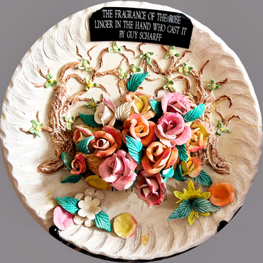 One of Guy Scharff's bronze sculptures.  Sculpture Artist, Sculptor - The Plate of Roses