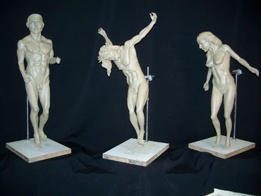 Three of Guy Scharff's bronze sculptures.  Sculpture Artist, Sculptor