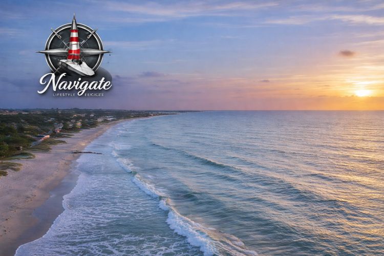 Sunset over a serene beach with gentle waves and a distant shoreline. concierge, customer testimonials, expert guidance, quality of life enhancement, service 