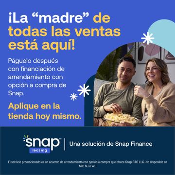 Promoción de financiamiento para compras con Snap Leasing.