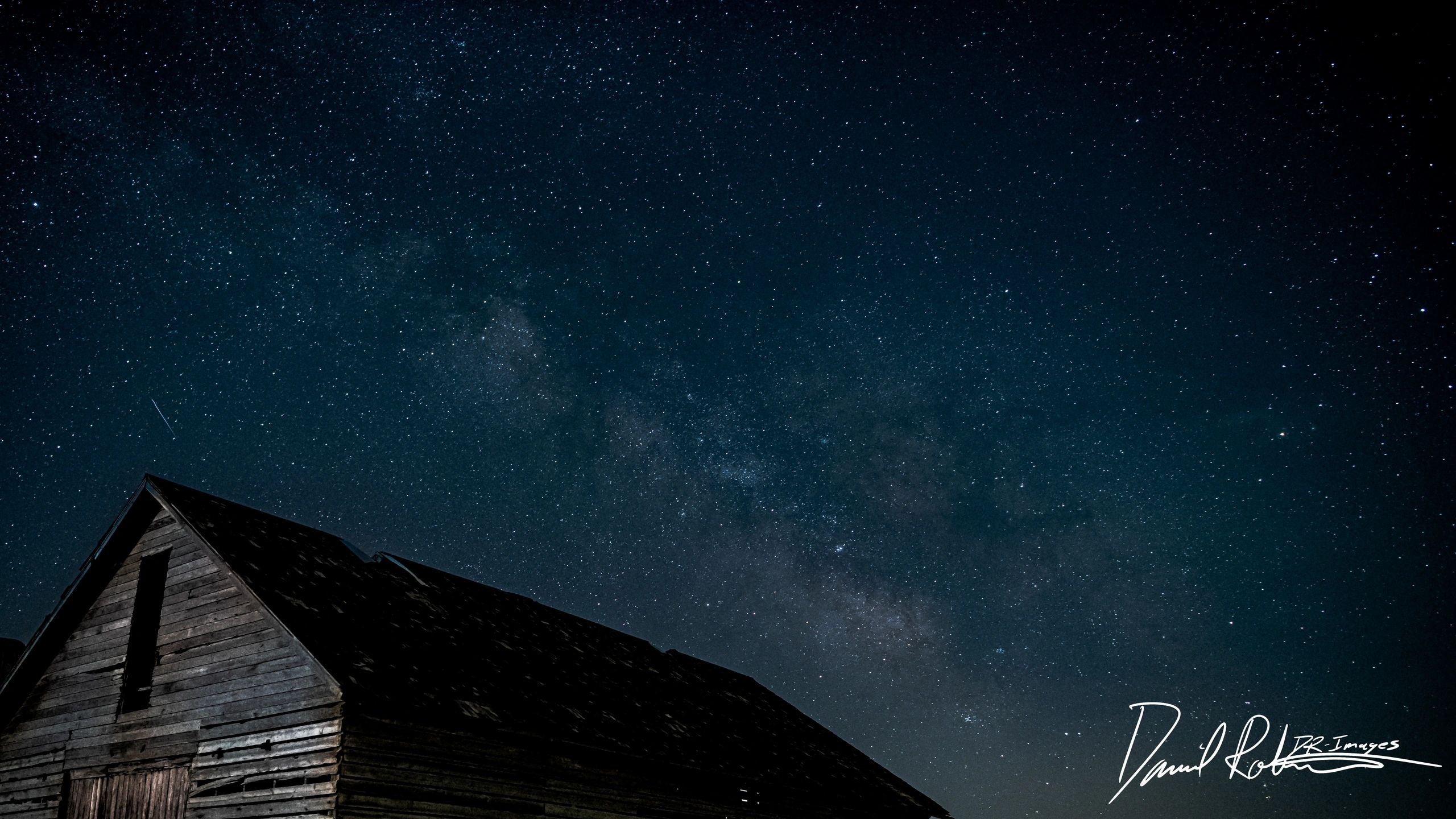 Blue Barn at newest Dusk Metal Print