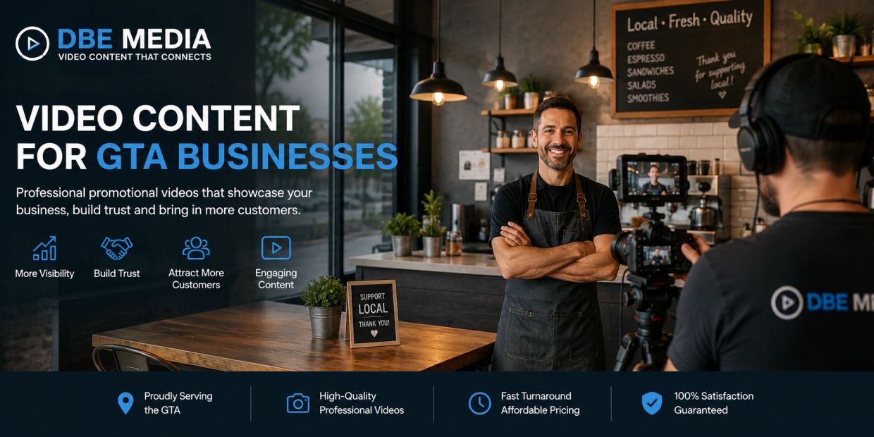 Professional video content for GTA businesses to boost visibility and trust.