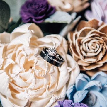 Wedding Rings, Flowers, Micro Wedding, Reception, Ceremony, Sola Wood Flowers, Wedding Flowers
