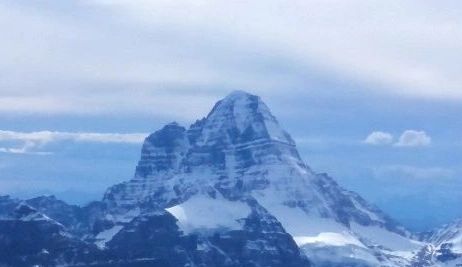 Mount Assiniboine, known as the "Matterhorn of the Rockies," is a 3,618-meter peak - BC/Alberta