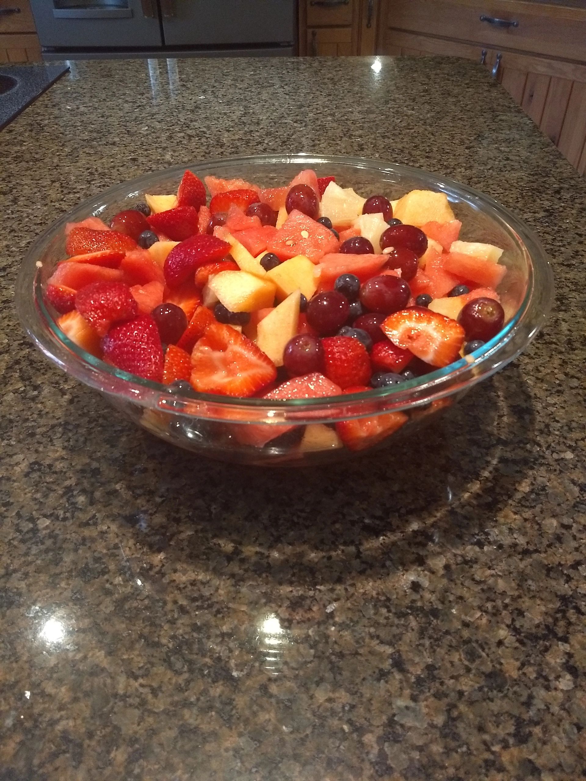 Fresh fruit salad for tomorrow mornings five course breakfast