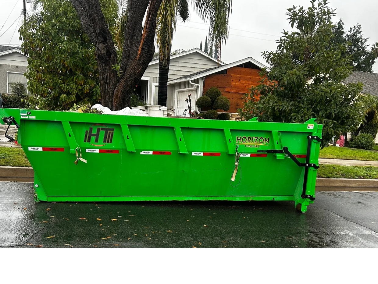 Bin rental delivery in progress