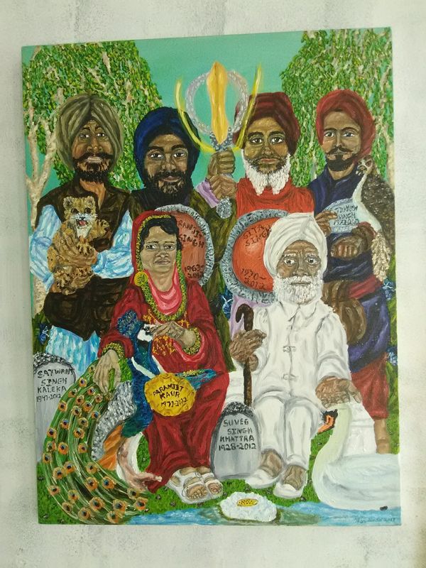 Portrait of the Six  mass shooting victims at Oak Creek Wisconsin Sikh temple.