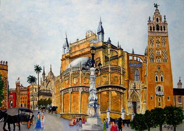 Seville Cathedral + Alcazar
Watercolor 17x24