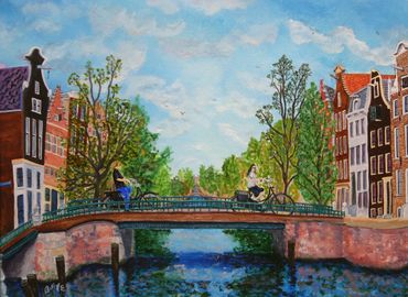 Out riding in Amsterdam
watercolor 17x24