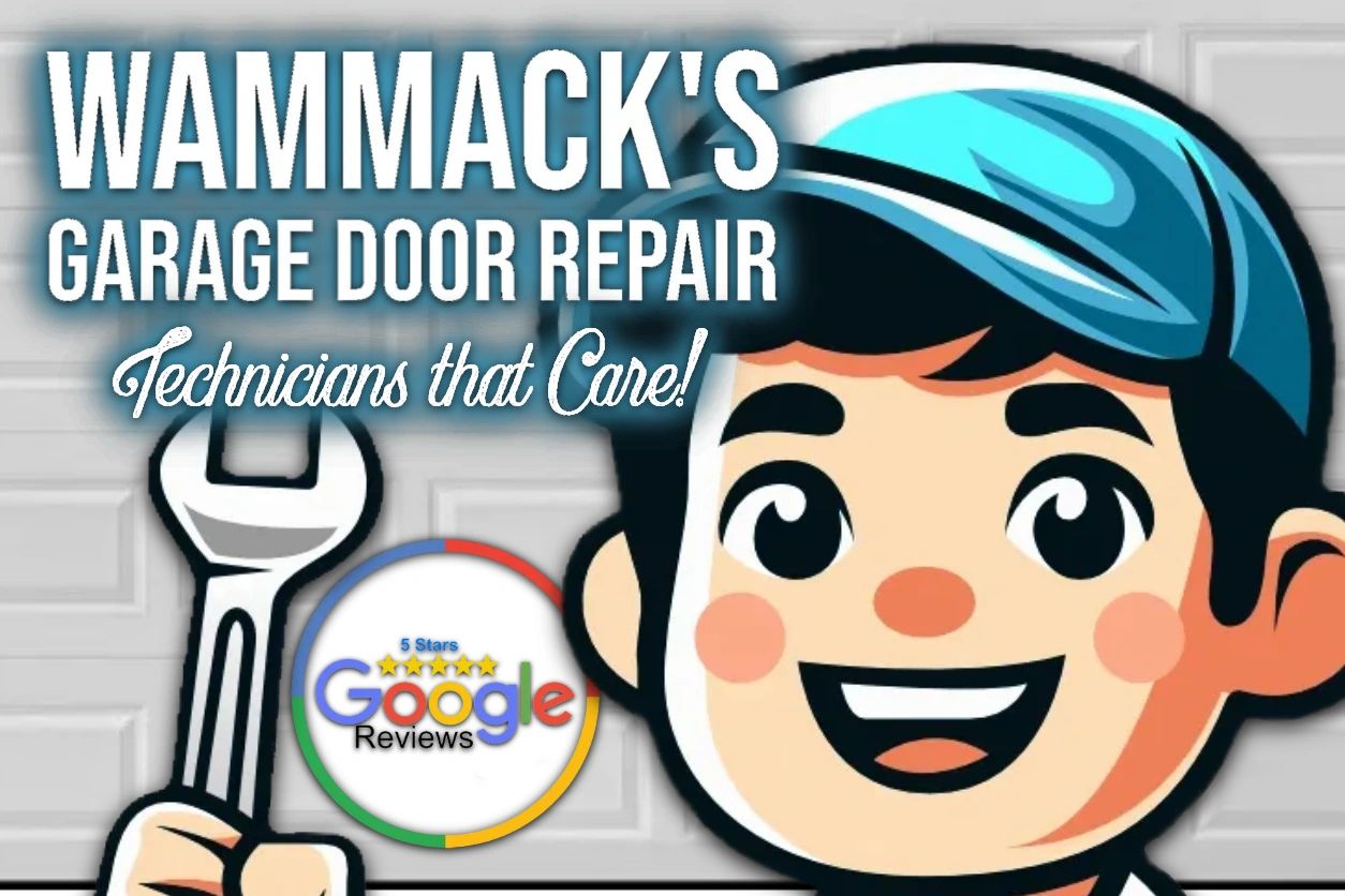 Wammack's Garage Door Repair Logo and Google Review Station