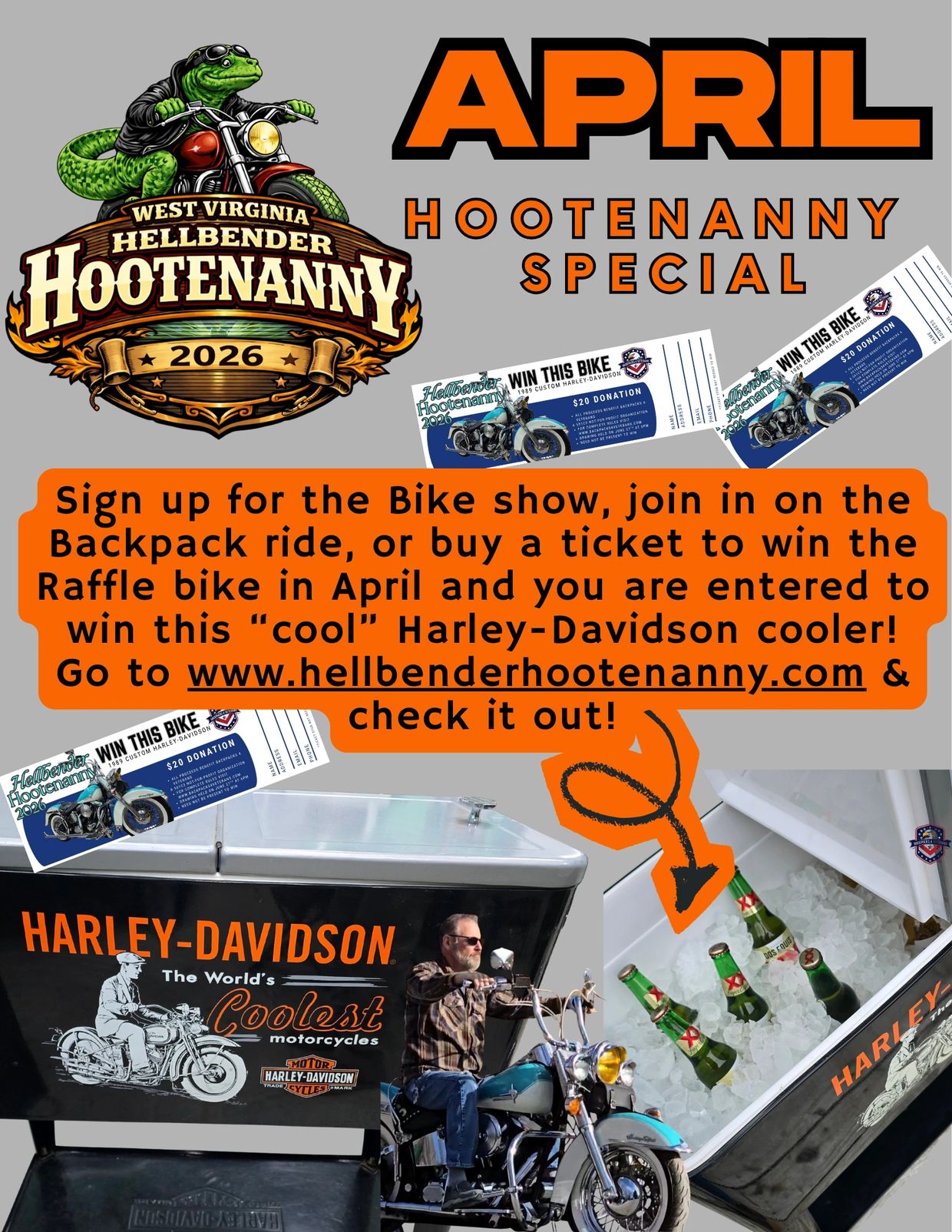 Motorcycle cooler raffle