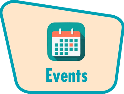 Graphic icon of a calendar with the word 'Events' below it.