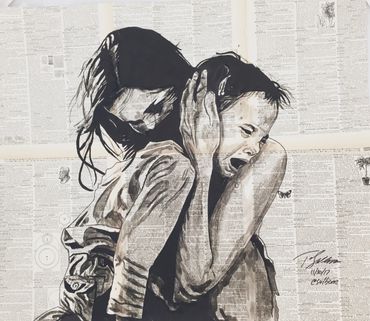 art artist paint painting ink wash vintage mother love compassion