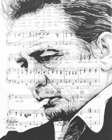 Johnny Cash portrait fine art